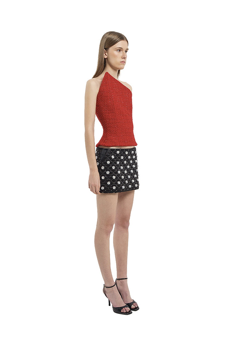 TWEED CORSET IN RED - CULT MIA