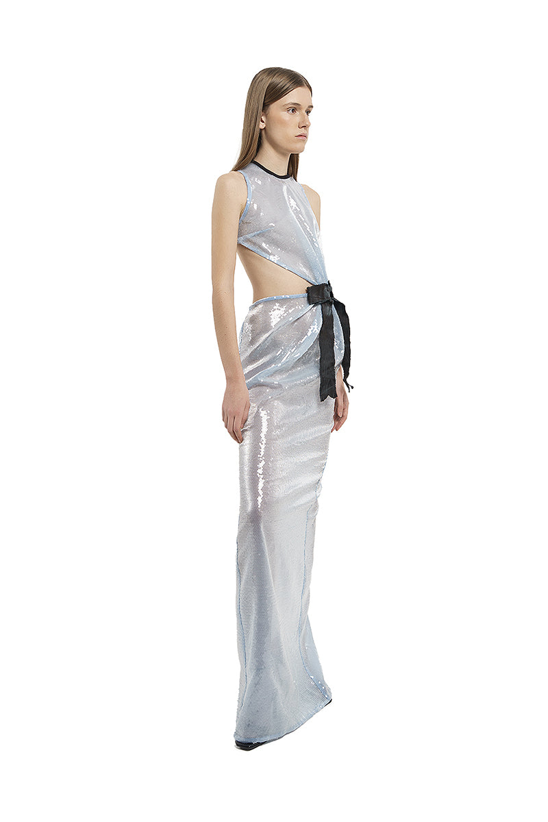 SEQUIN LONG DRESS IN BLUE - CULT MIA