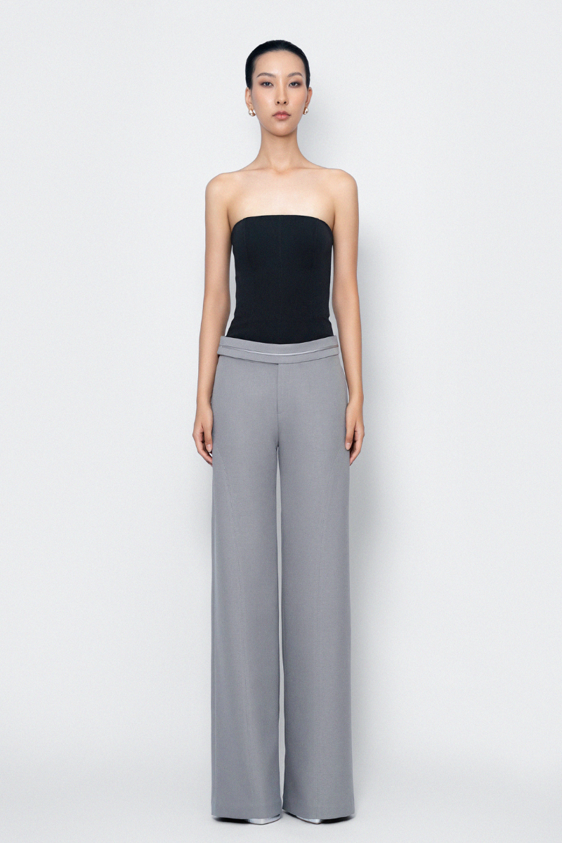 MODERN ELEGANCE JUMPSUIT IN BLACK GRAY - CULT MIA