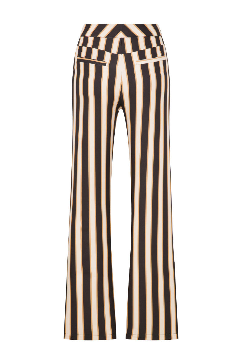 PANTS IN BROWN BLACK STRIPED - CULT MIA