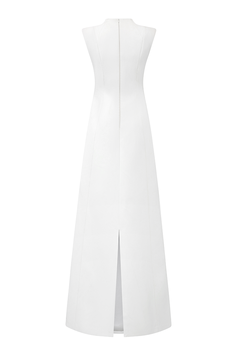 HIGH NECK SLEEVELESS A-LINE DRESS - CULT MIA