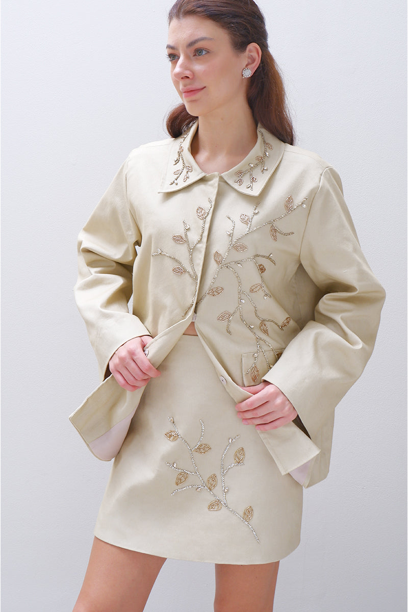 BAYLEAF SKIRT IN BEIGE - CULT MIA