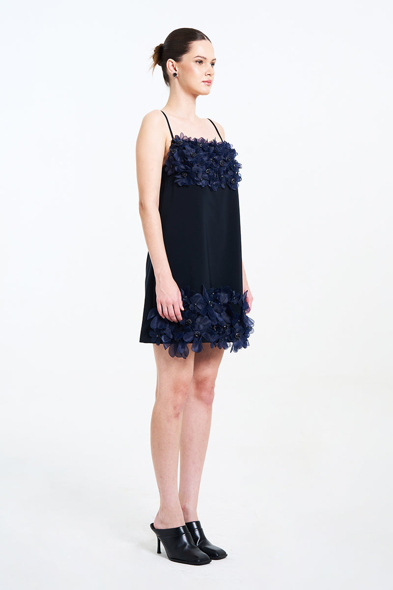ALIA NOIRE MINI DRESS IN NAVY - CULT MIA