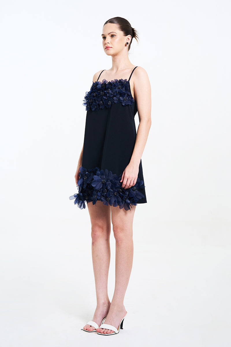 ALIA NOIRE MINI DRESS IN NAVY - CULT MIA
