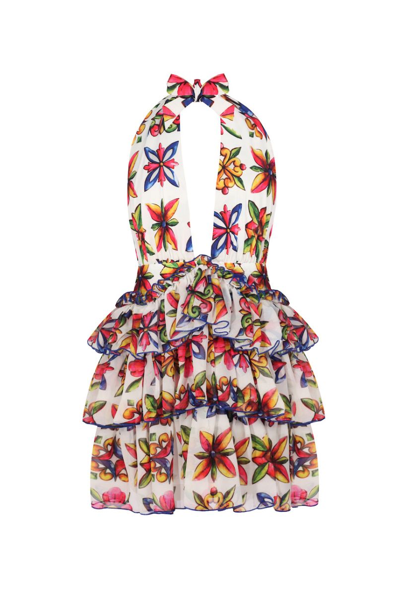 SICILIA BELLANO RUFFLE MINI DRESS - CULT MIA