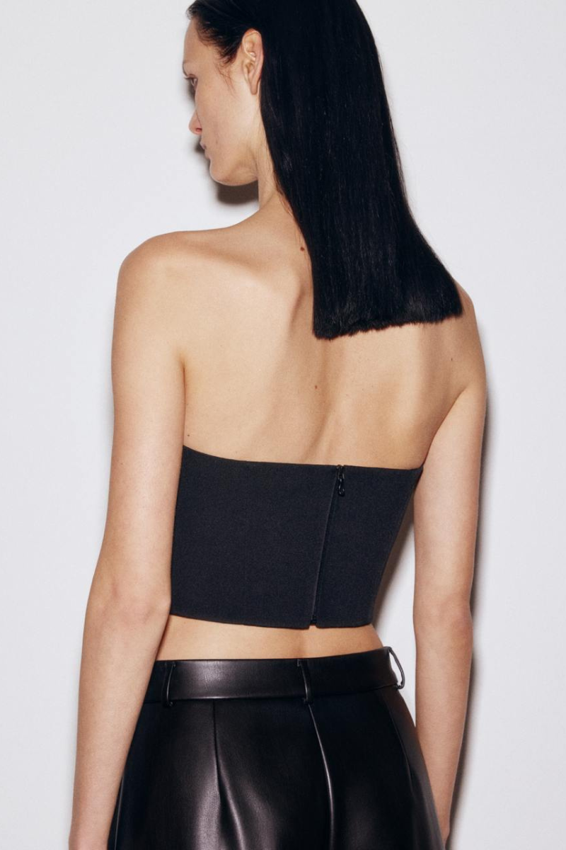 BLACK MINI CORSET WITH BRA DETAILS - CULT MIA