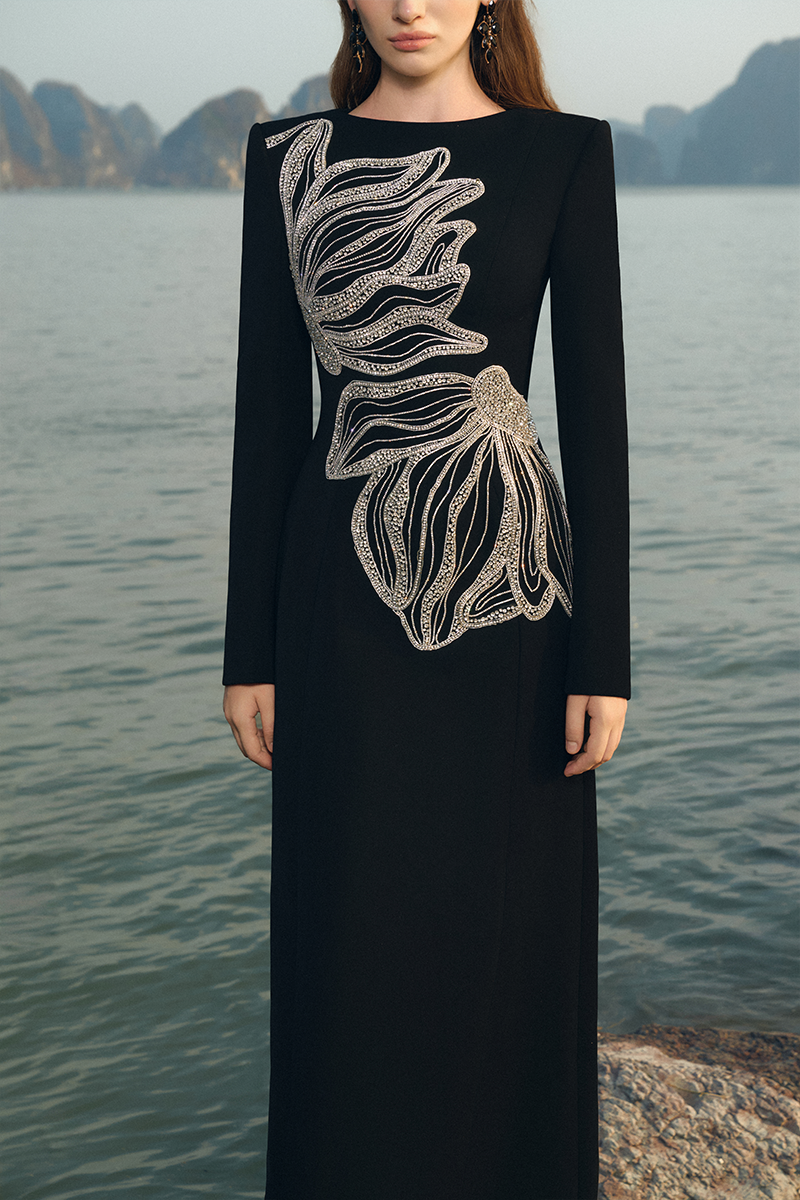 VELVET SATIN GOWN - CULT MIA