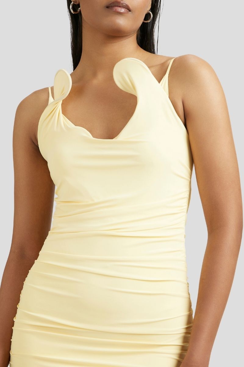 ESTELLE MAXI DRESS IN BUTTER YELLOW - CULT MIA