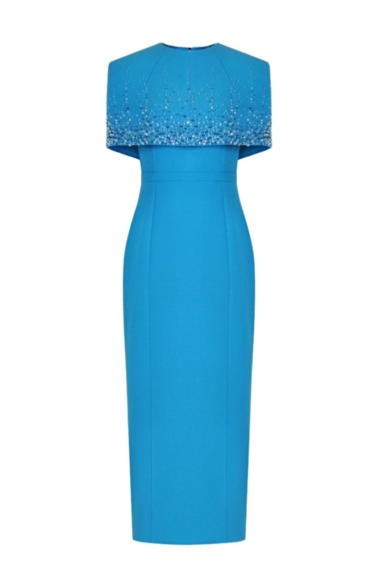LEKIEU SALFORD CYAN BLUE MIDI DRESS | Cult Mia LEKIEU SALFORD CYAN BLUE MIDI DRESS | Cult Mia