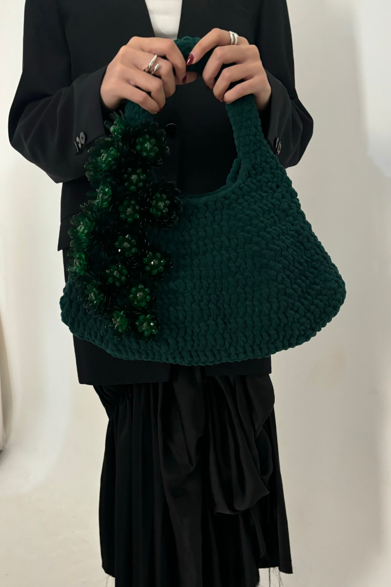BLOOMING JARDIN HOBO BAG IN GREEN - CULT MIA