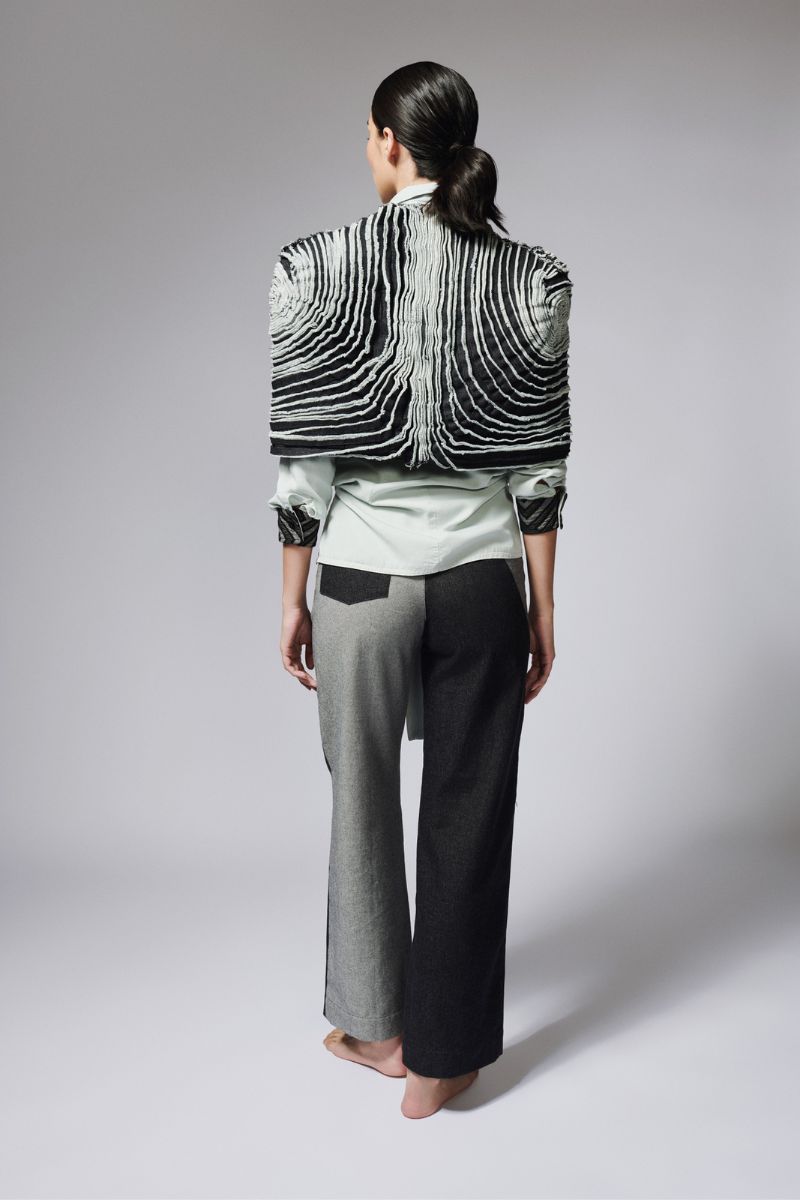 DENIM STRIP COVER IN DARK GRAY - CULT MIA