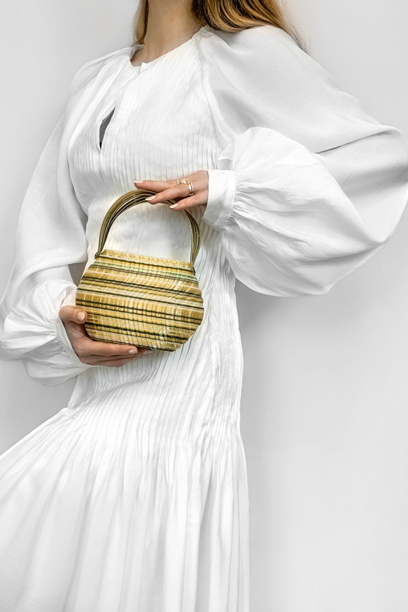 GREEN AND YELLOW GEM BLEND HANDBAG - CULT MIA