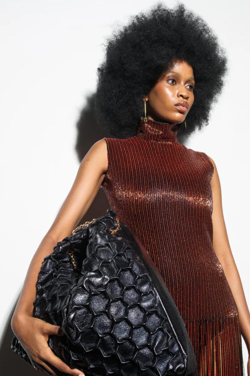 ELLIS FRINGE DRESS IN BROWN - CULT MIA