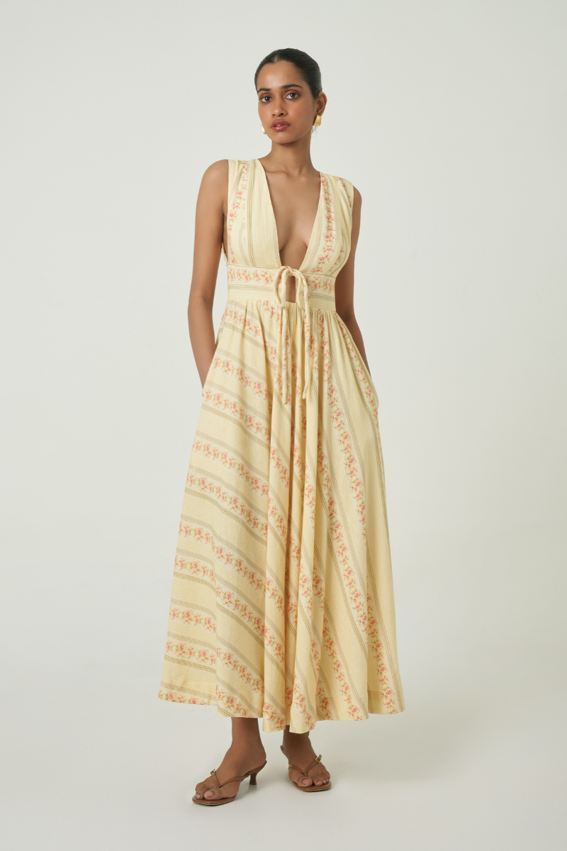 SOLEIL MIDI DRESS IN FLORAL TRAIL - CULT MIA