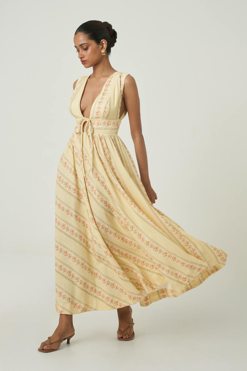 SOLEIL MIDI DRESS IN FLORAL TRAIL - CULT MIA