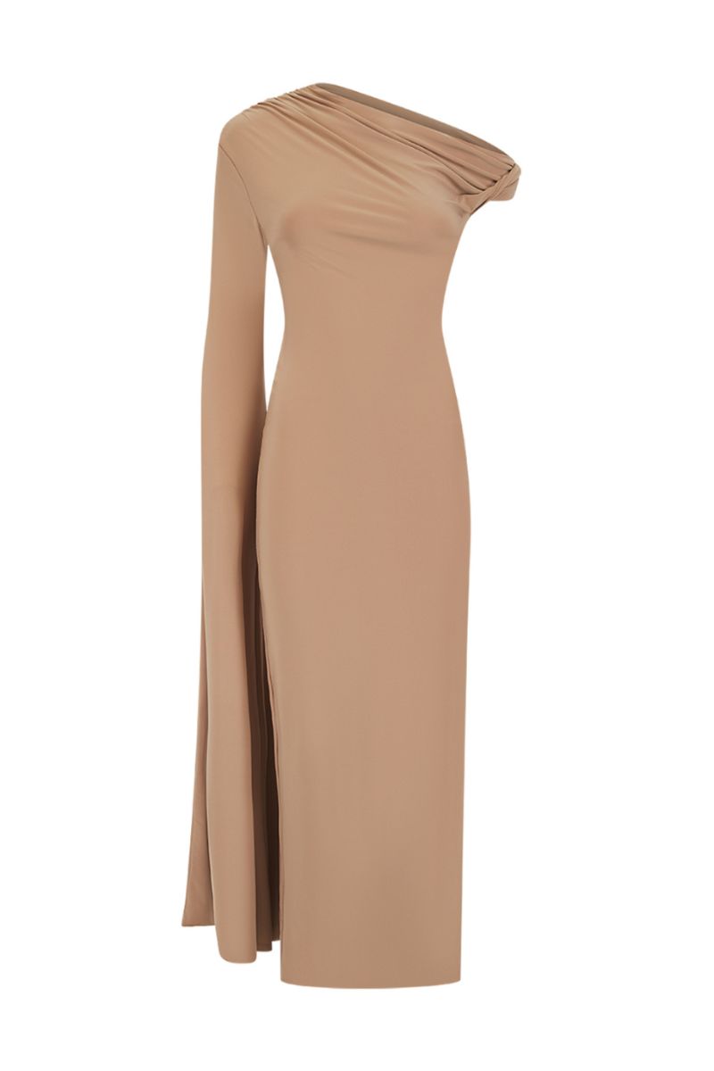BEGONIA MIDAXI DRESS IN NEUTRAL | CULT MIA | Celestine & Mae BEGONIA MIDAXI DRESS IN NEUTRAL | CULT MIA | Celestine & Mae