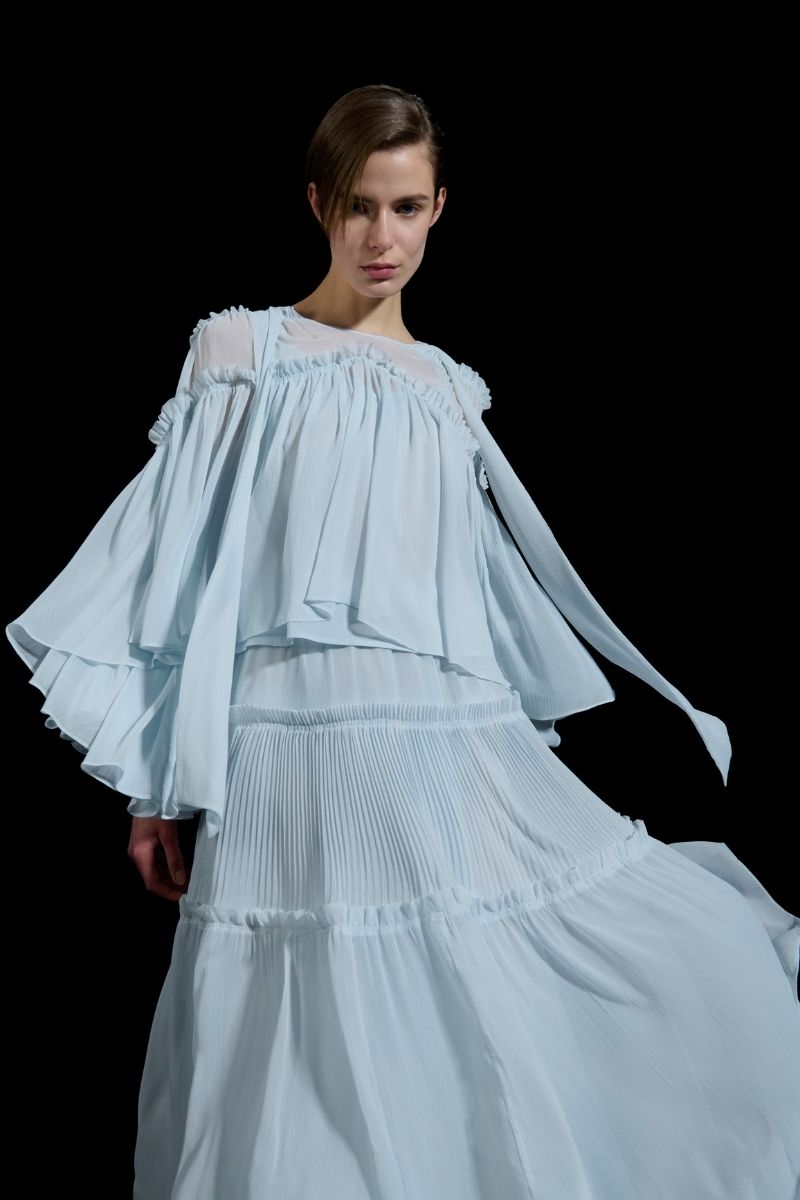 FRILL DETAILED TOP IN BLUE - CULT MIA