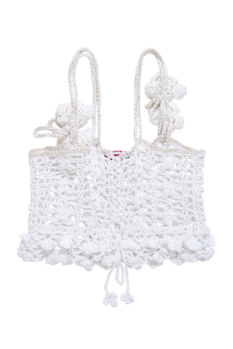 WHITE VANILLA HANDMADE CROCHET TOP - CULT MIA
