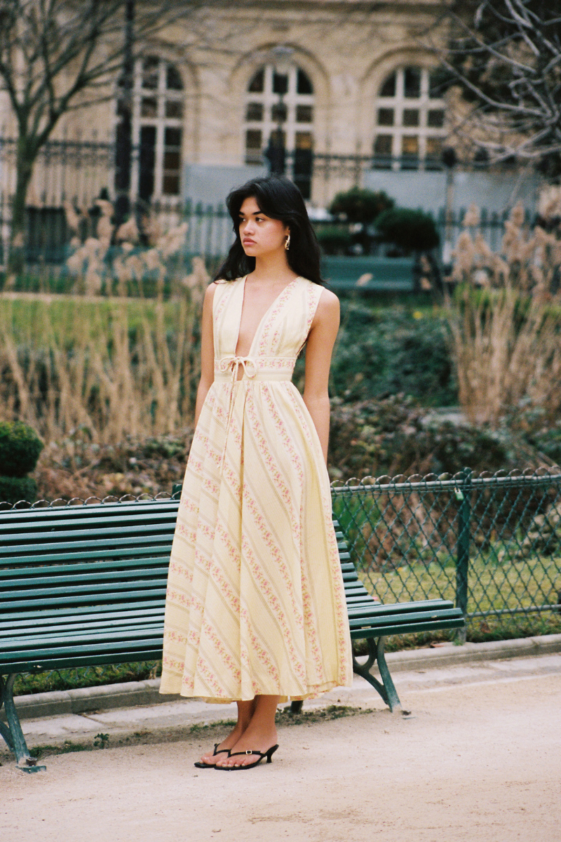 SOLEIL MIDI DRESS IN FLORAL TRAIL - CULT MIA