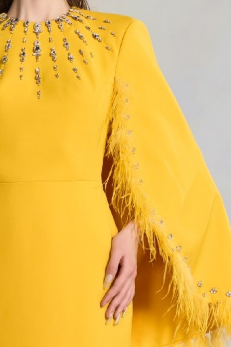 ALLISON CREPE CAPE SLEEVE MAXI DRESS - CULT MIA