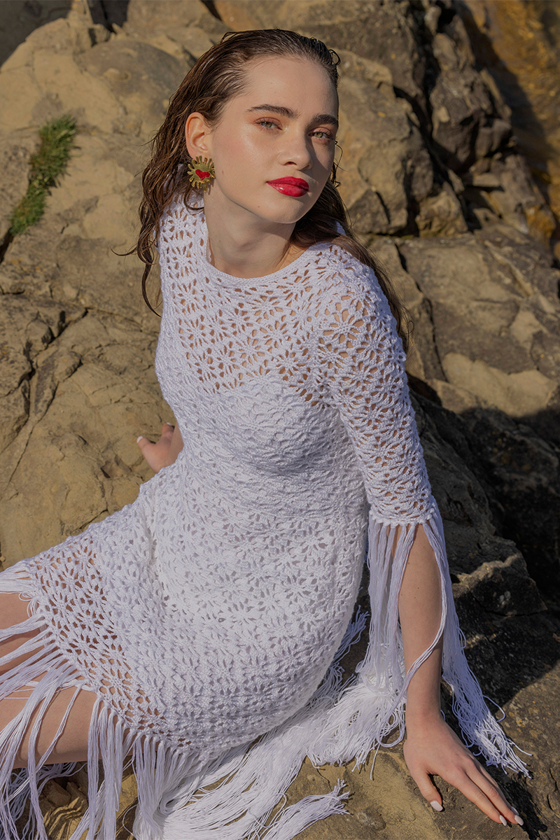 WHITE FRINGE DRESS - CULT MIA