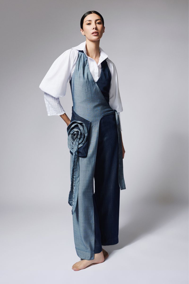 FLAP DENIM JUMPSUIT - CULT MIA