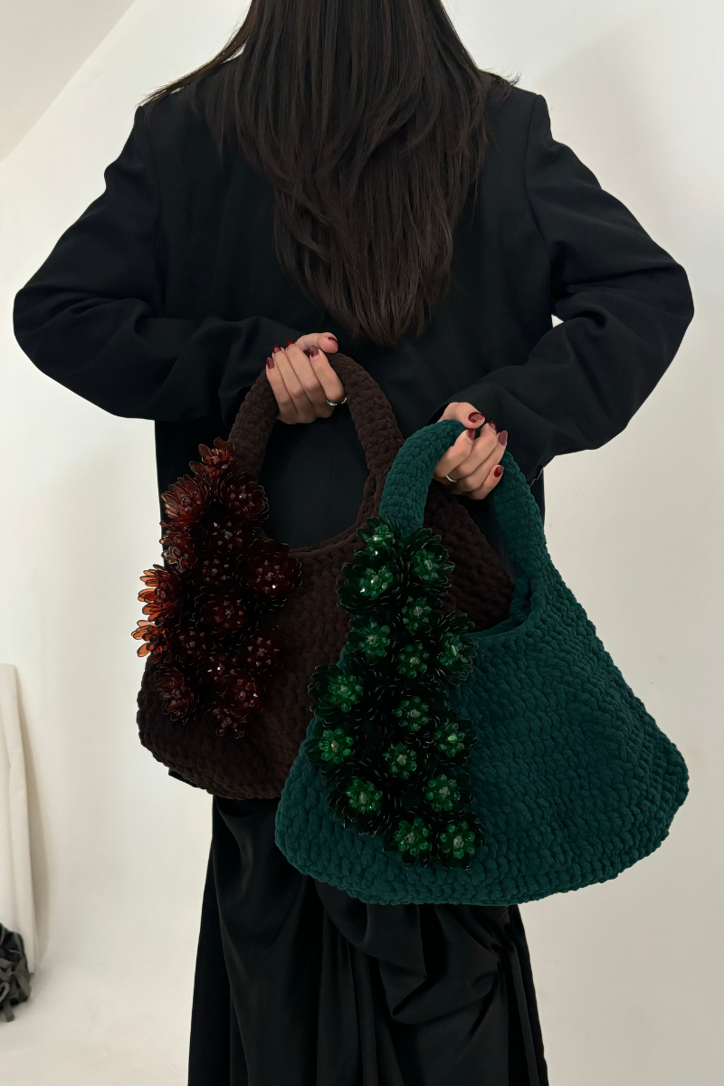 BLOOMING JARDIN HOBO BAG IN BROWN - CULT MIA