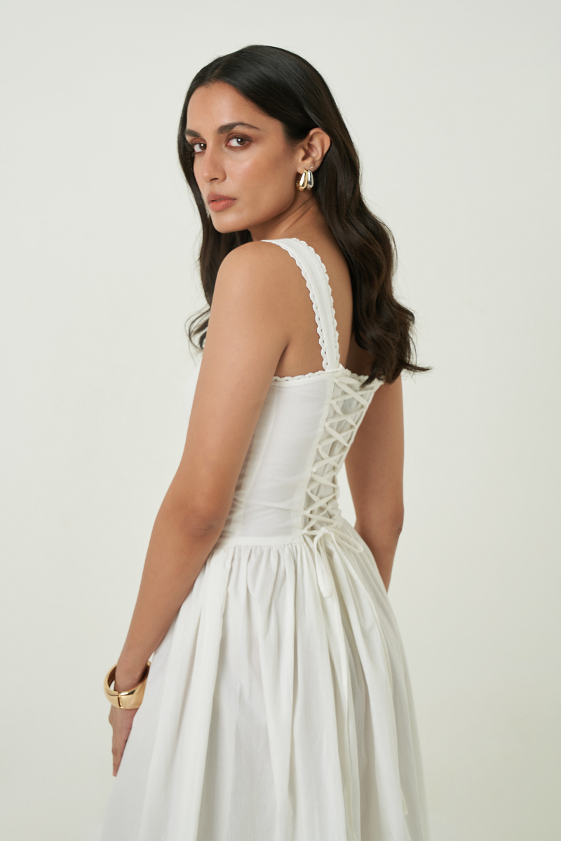LUNA MIDI DRESS IN WHITE - CULT MIA