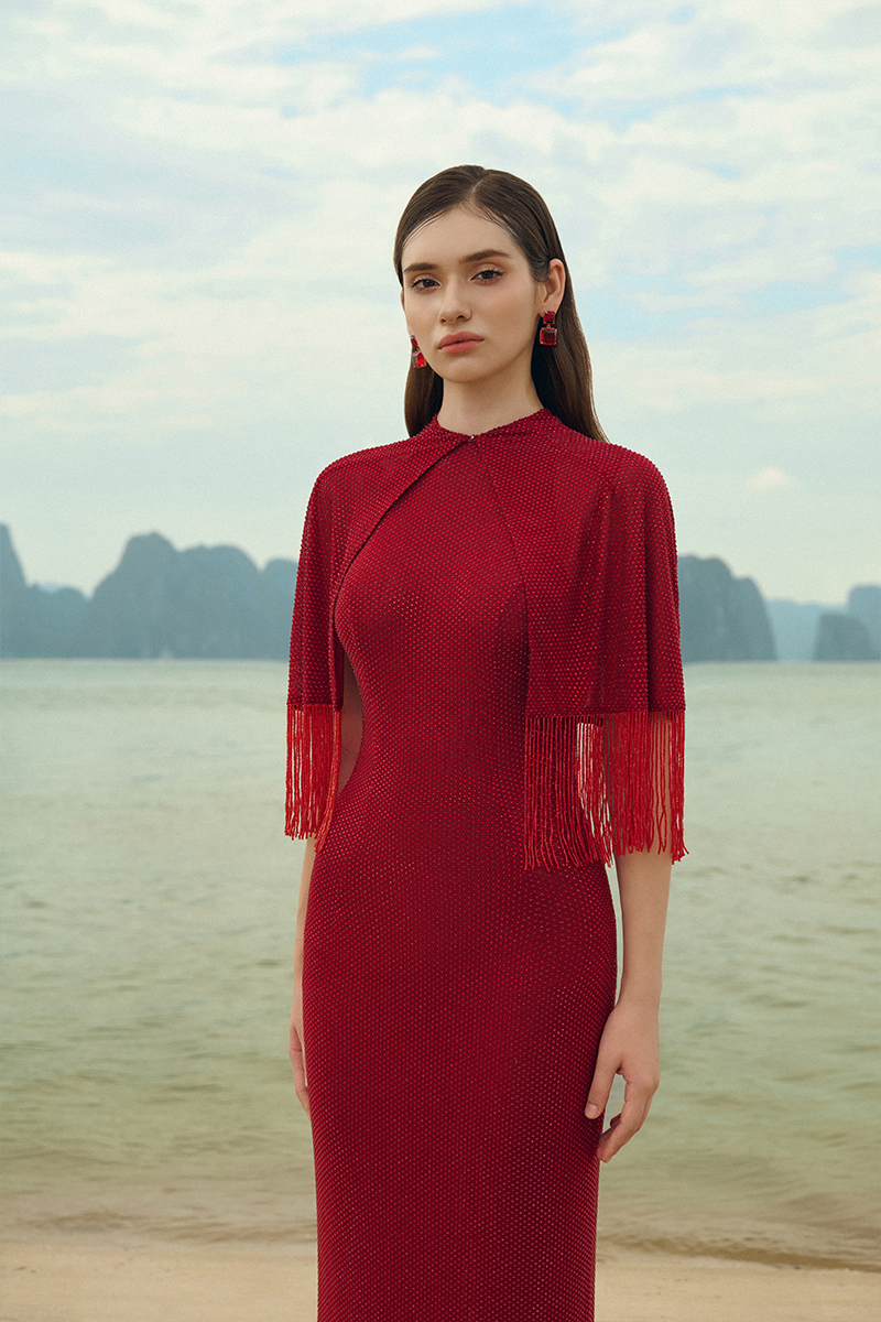 GLITTER STRETCH GOWN - CULT MIA