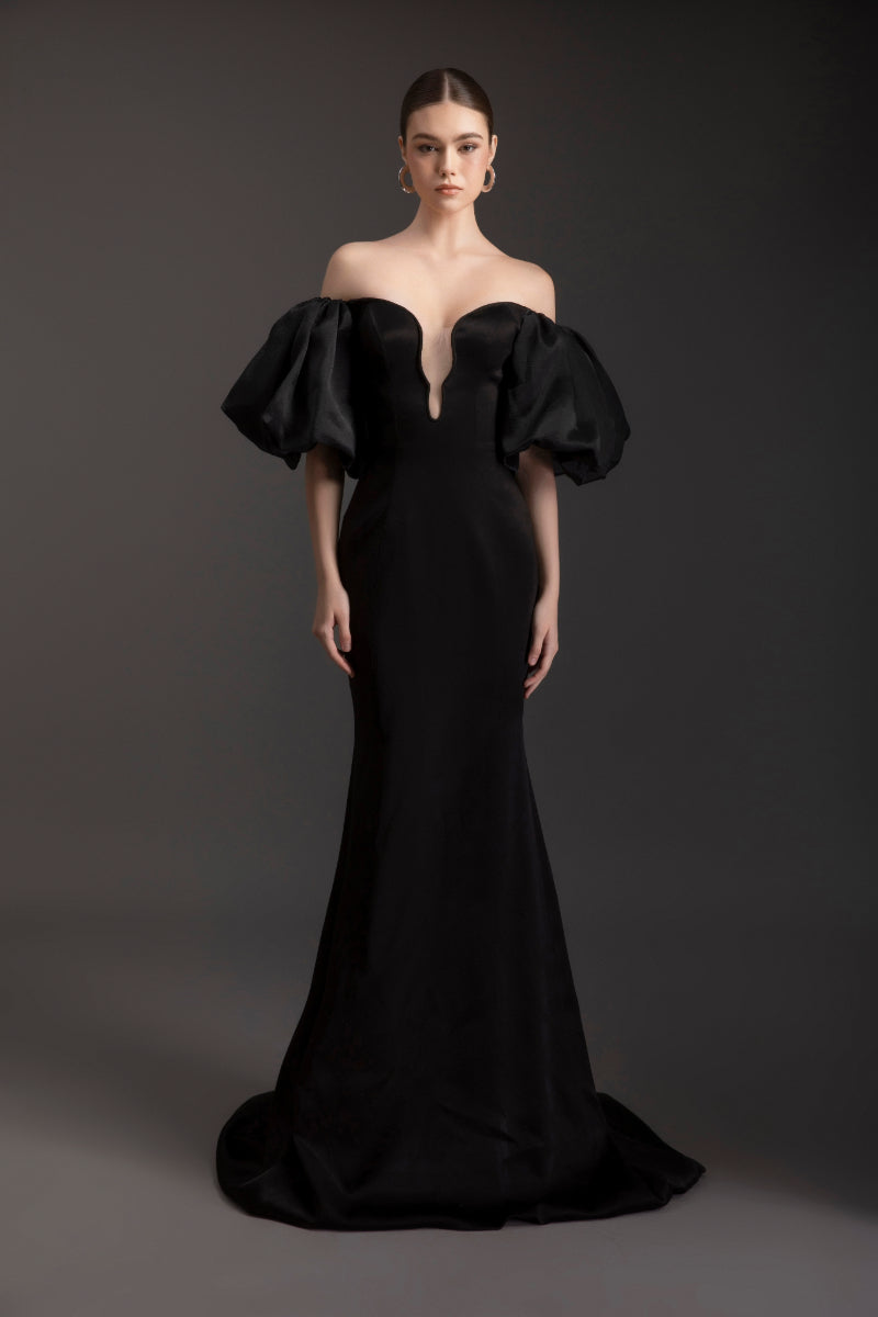 RAVEN'S OFF-SHOULDER SATIN GOWN - CULT MIA