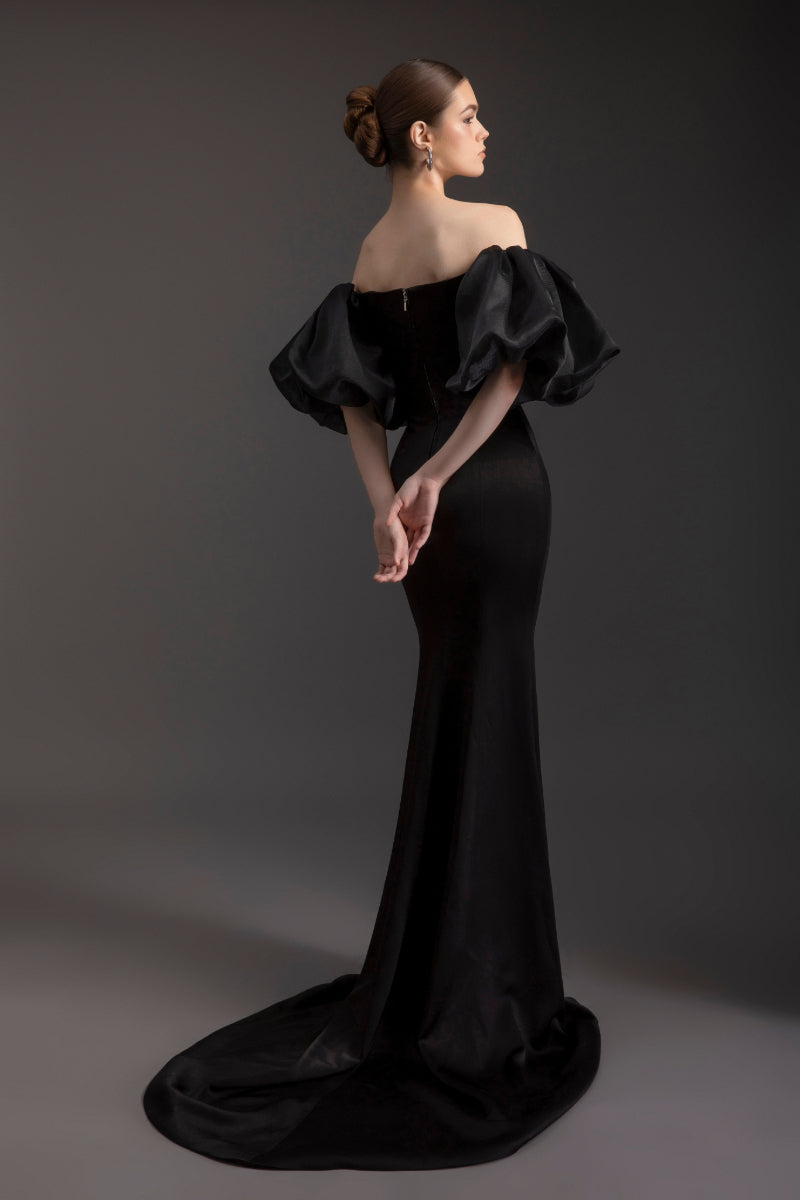 RAVEN'S OFF-SHOULDER SATIN GOWN - CULT MIA