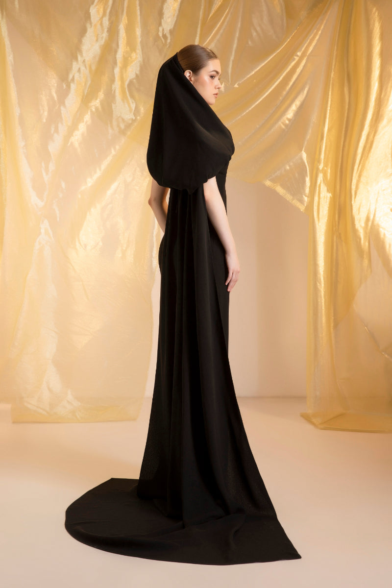 OBSIDIAN ONE-SHOULDER GOWN - CULT MIA