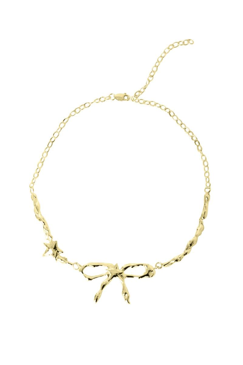 GOLD ETHEREAL BOW NECKLACE - CULT MIA