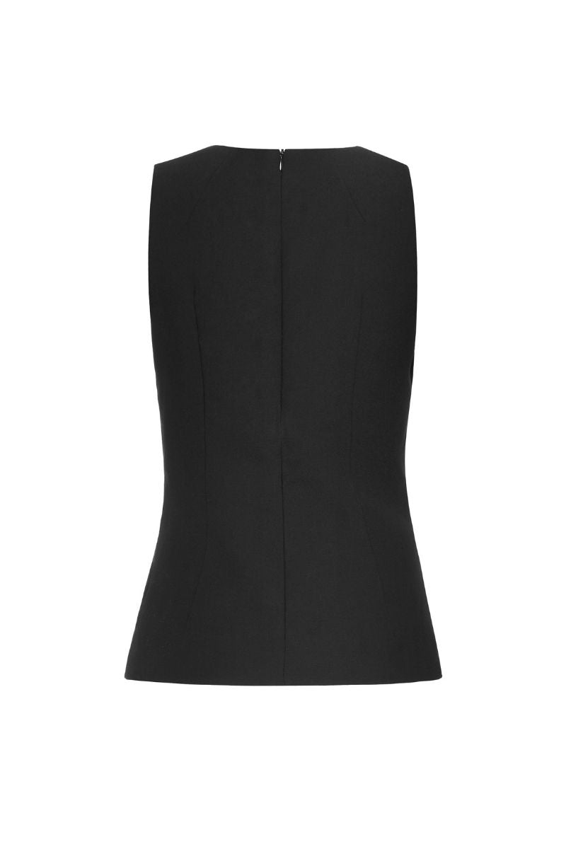 BLACK CREPE TANK TOP - CULT MIA