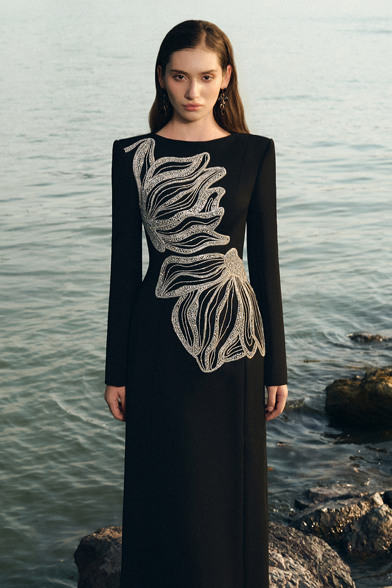 VELVET SATIN GOWN - CULT MIA
