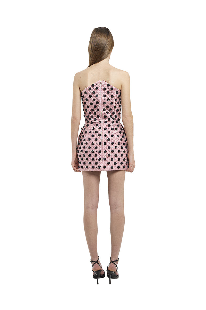 QUILTED MINI DRESS IN PINK - CULT MIA