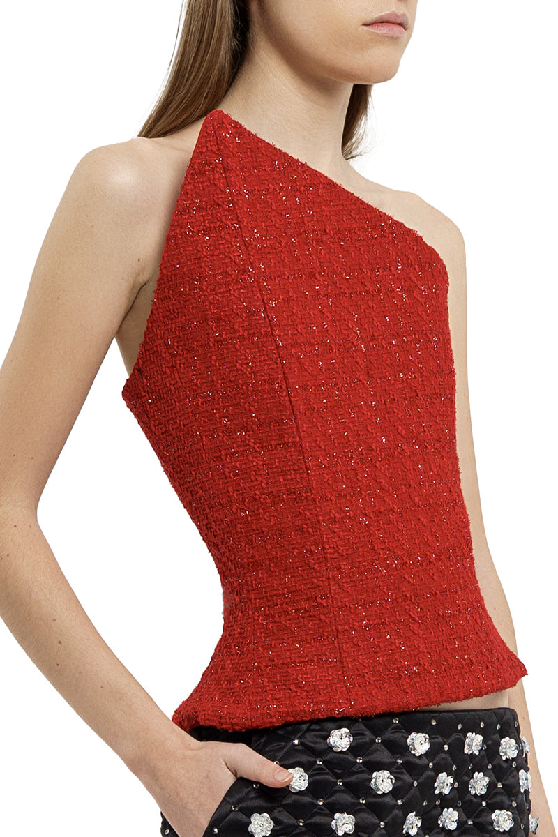 TWEED CORSET IN RED - CULT MIA
