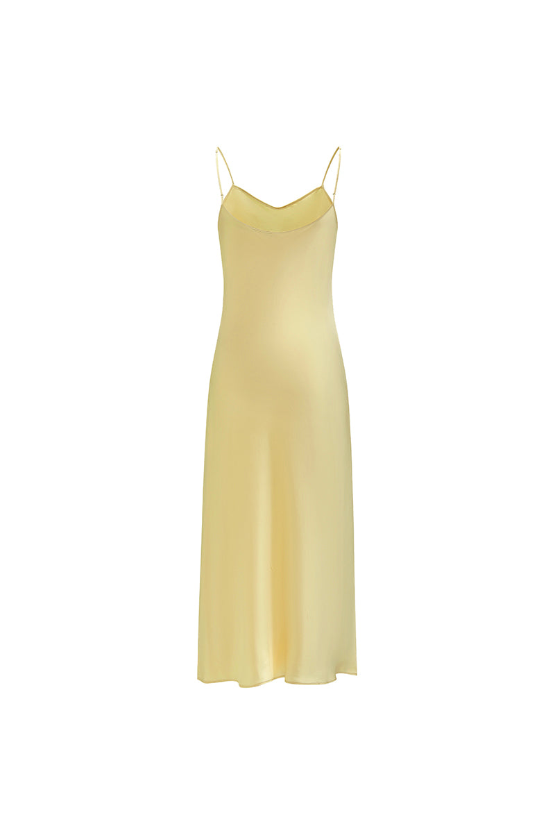 TIMELESS SLIP DRESS IN BUTTER YELLOW - CULT MIA