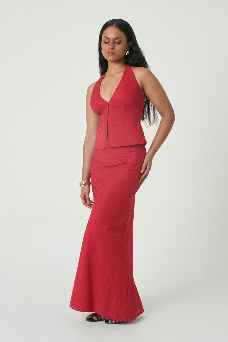 RHEA TOP IN CHERRY - CULT MIA