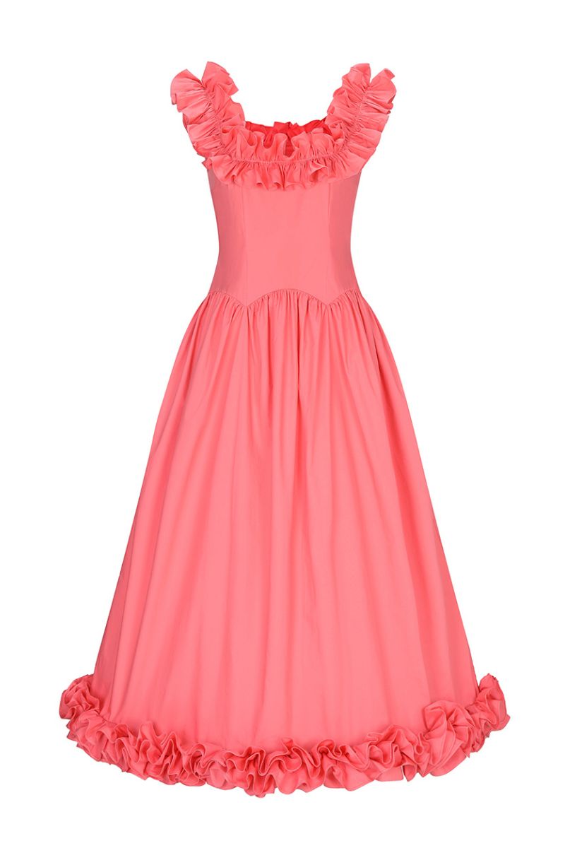 pink watermelon dress Zero-Waste Dress in Watermelon Pink Stripe