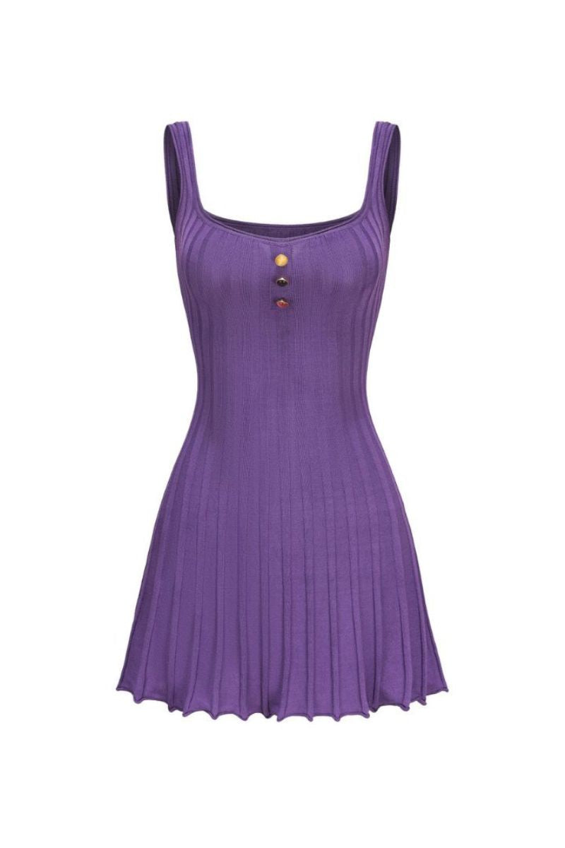 JANELLE PURPLE KNIT MINI DRESS - CULT MIA
