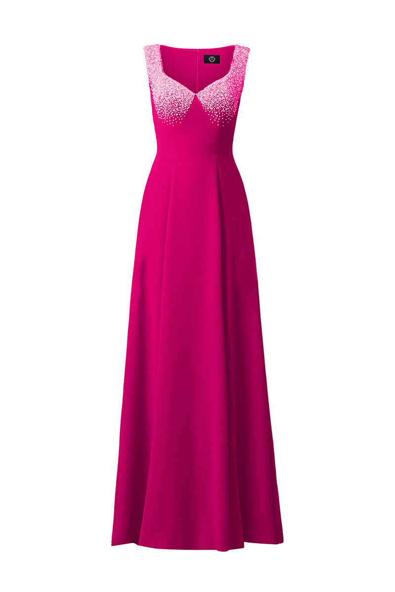 CREPE DE CHINE A-LINE MAXI DRESS IN PINK | CULT MIA | I.H.F CREPE DE CHINE A-LINE MAXI DRESS IN PINK | CULT MIA | I.H.F