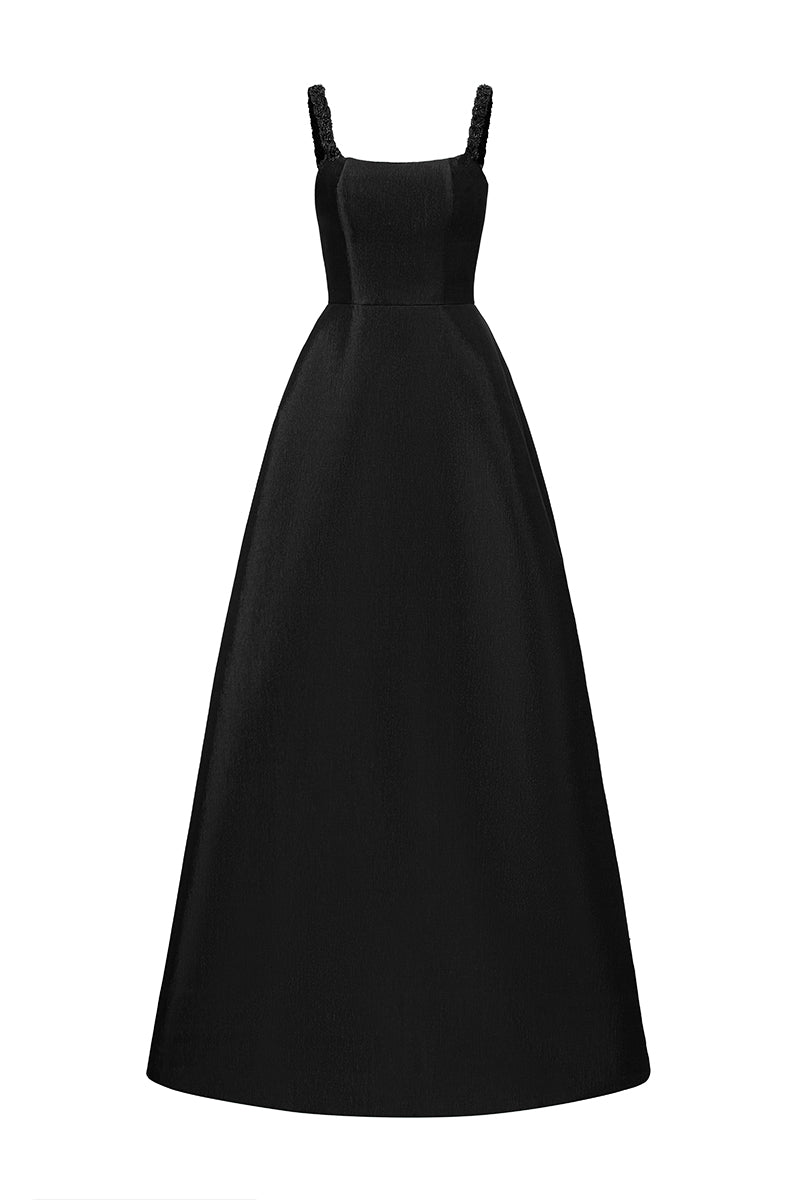 TAFFETA SILK LINED MAXI DRESS IN BLACK | CULT MIA | I.H.F TAFFETA SILK LINED MAXI DRESS IN BLACK | CULT MIA | I.H.F