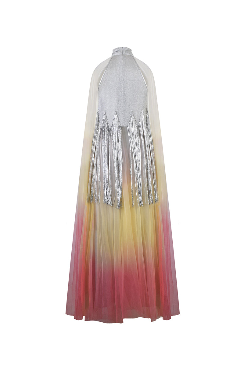THE TWILIGHT HALTER FRINGED DRESS - CULT MIA