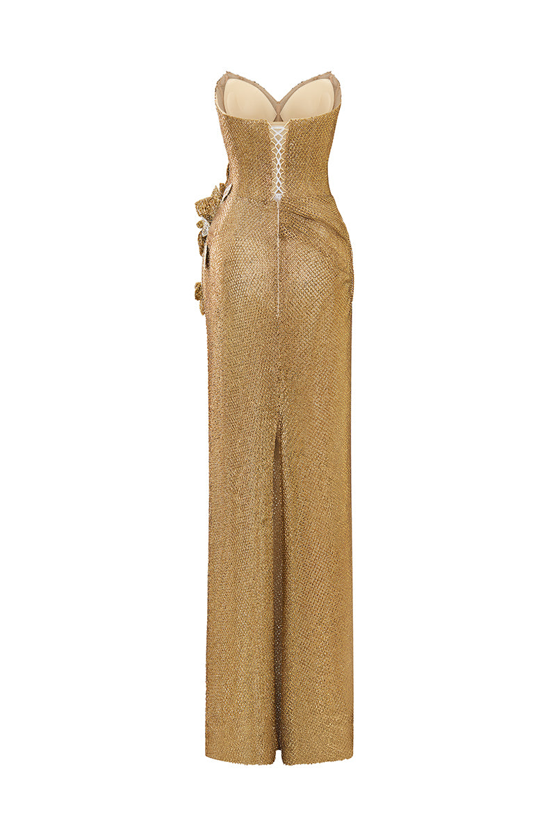 AURELIA CRYSTAL FLORAL GOWN - CULT MIA