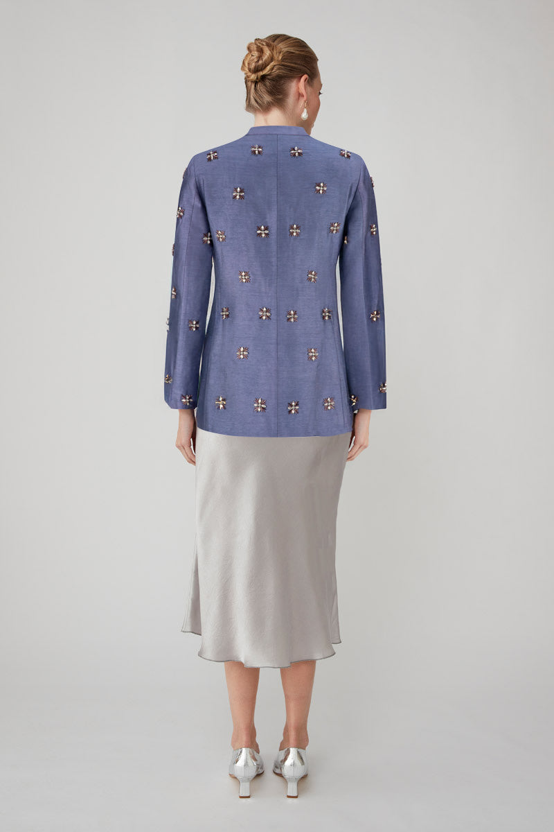 AARIS EMBELLISHED PERIWINKLE BLAZER - CULT MIA