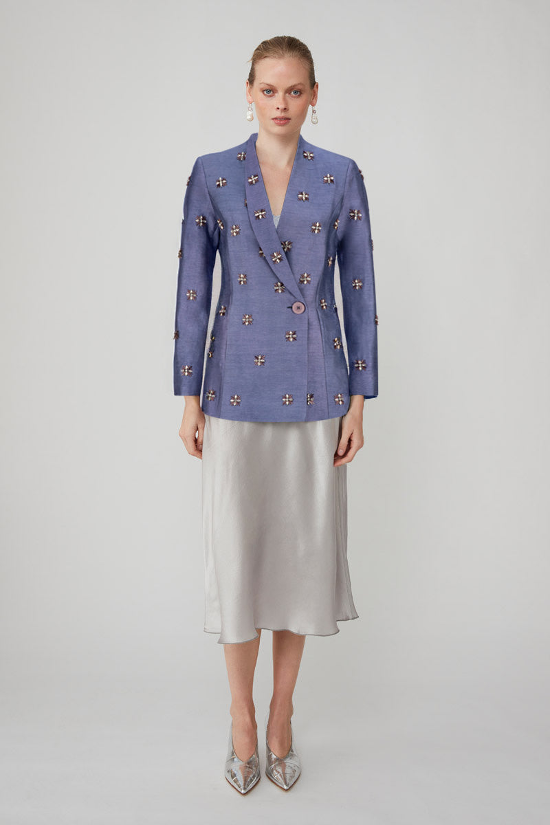 AARIS EMBELLISHED PERIWINKLE BLAZER - CULT MIA