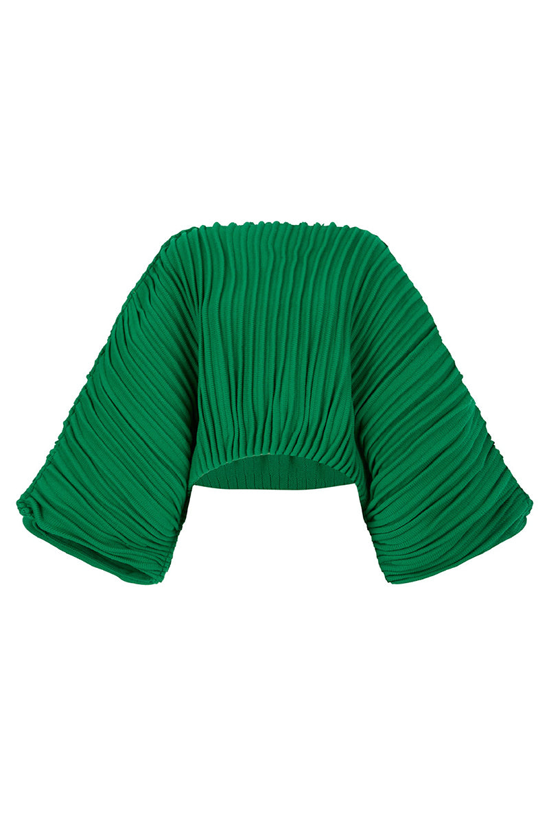 ACCORDION SNAIL SWEATER IN MILANO GREEN - CULT MIA