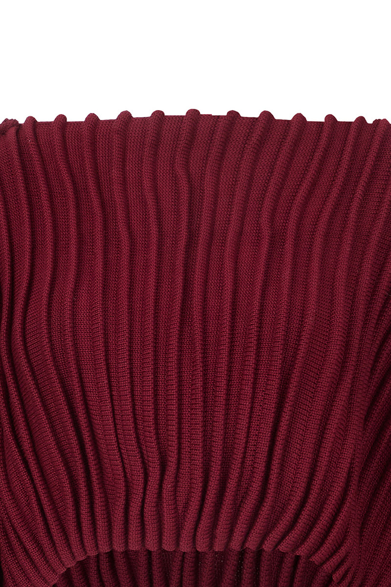ACCORDION SNAIL SWEATER IN WINE RED - CULT MIA