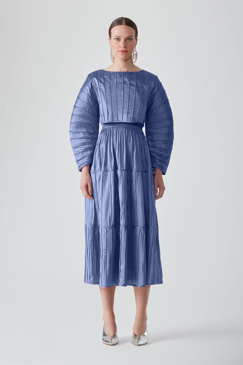 AFAF HAND-PIPED PERIWINKLE SKIRT - CULT MIA